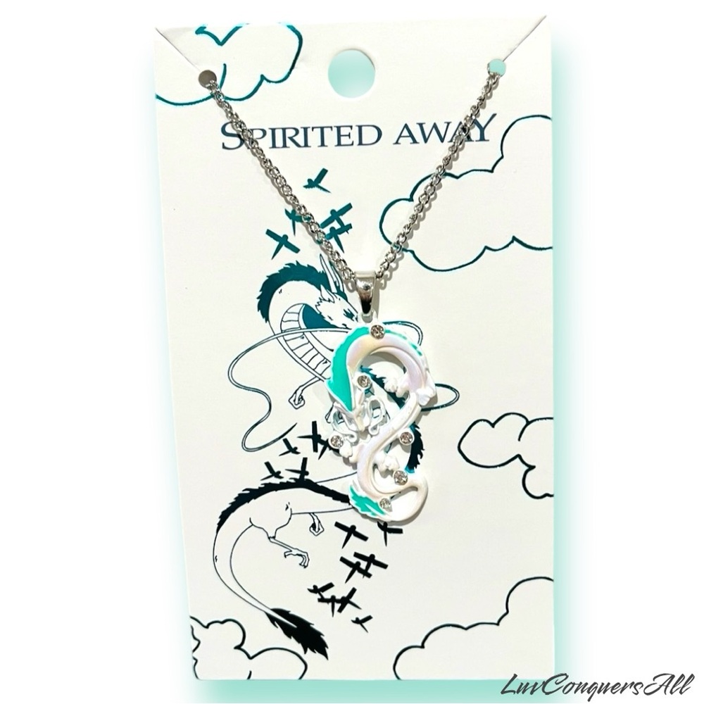 Studio Ghibli Spirited Away Haku Jeweled Pendant Necklace
